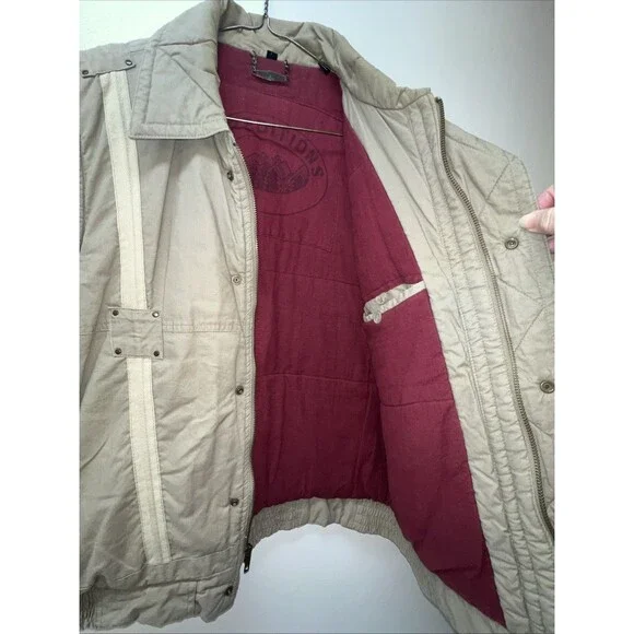 Expeditions Safari Vest Men's Large Tan Canvas Hunting Fleece Lined Vintage - Picture 4 of 7